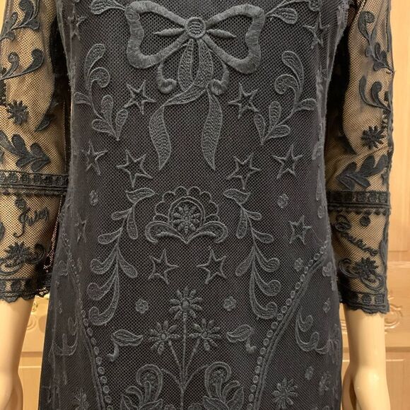 Juicy Couture black all over soft lace evening dress Sz 4 - Picture 6 of 10